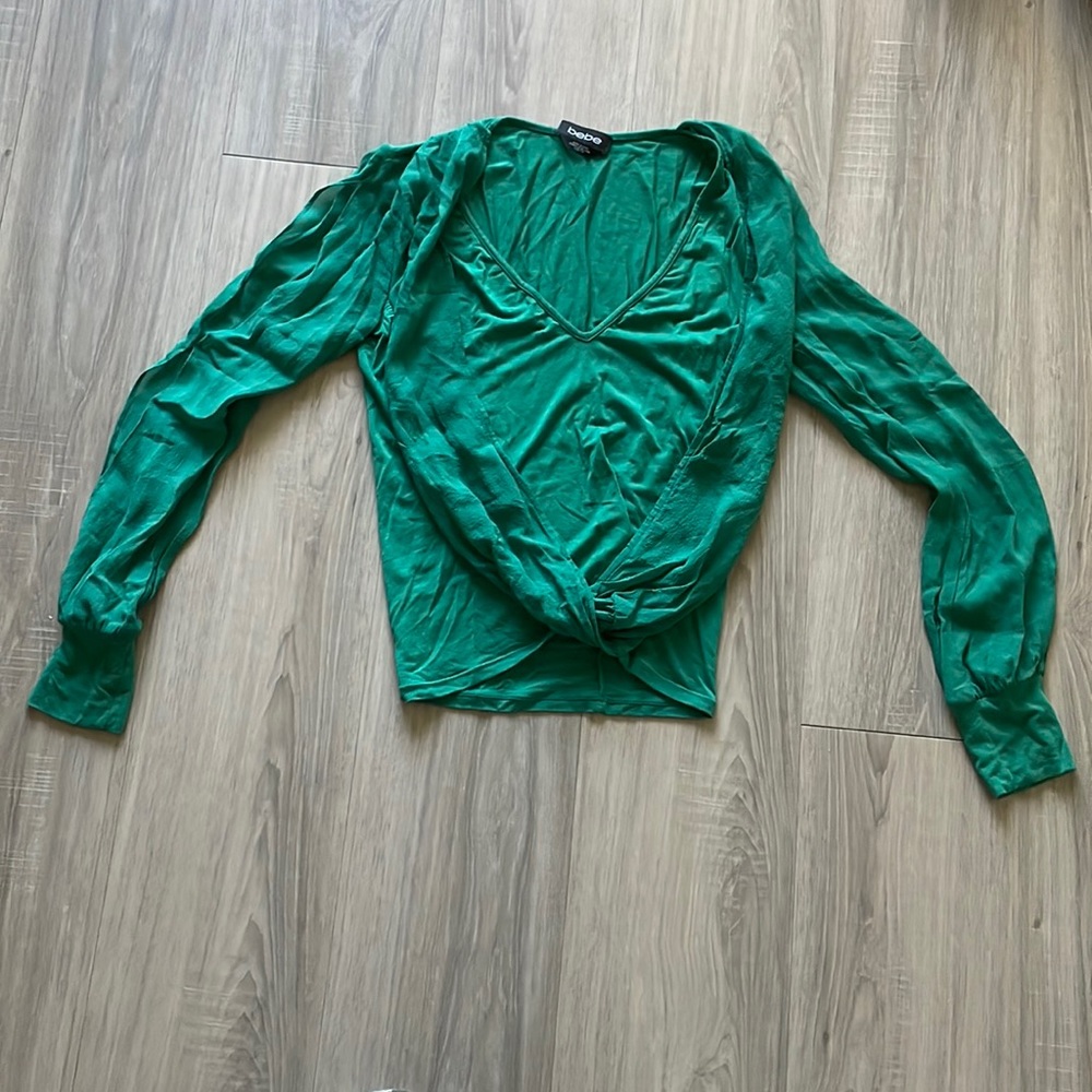 Chic Bebe Women’s Green Crossover Top | XXS